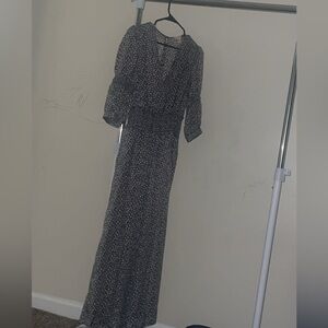 Rebecca Taylor Black and White Puff Sleeve Sundress